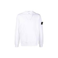 Stone Island FW22 Vienspalvis aplikacijos megztinis su gobtuvu Vyriškas megztinis Baltas 771564120-V0001 L