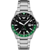 Emporio Armani Diver GMT Juodo Nerūdijančio Plieno Vyriškas Kvarcinis Laikrodis AR11589 juoda