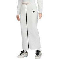 Nike Sportswear Tech Fleece FW24 Minimalistinis Patogus Universalus Slim Fit Laisvalaikio Ilgas Sijonas Moteriški Sijonai Šviesiai Pilka Spalvų Blokas Juoda HJ0919013 M