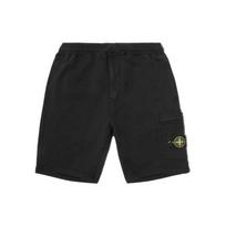 Stone Island Klasikinis Logotipas Vienspalvės Sportinės Laisvalaikio Šortai Pavasaris Vasara Vyriški šortai Juodi 721564651-V0029 S