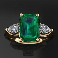 14 karatų aukso papuošalai Žalias smaragdo žiedas moterims Bague Diamant Bizuteria Anillos De Pure Emerald Brangakmenis 14 karatų aukso žiedas moterims 6 žalia