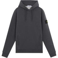 Stone Island Solid Color Hooded Logo Print Long Sleeve Sweatshirt Men sweatshirt Gray 811560820-V0M67 L