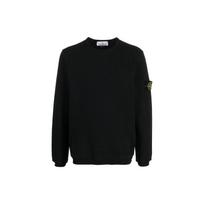 Stone Island Solid Logo Patch Crew Neck Pullover Sweatshirt Men sweatshirt Black 771561351-V0029 L