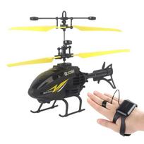 Žiūrėjimo riešo ranka valdomas indukcinis lėktuvas atsparus smūgiams sraigtasparnis su apšvietimu įkraunamas mini RC dronas raudona