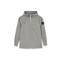 Stone Island Ss22 Metalinis Nailonas Vienspalvis Logotipas Laisvo Kirpimo Pusiau Užtrauktuku Ilgomis Rankovėmis Striukė Vyriškos striukės Sidabrinė 761541720-V0003 S