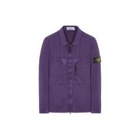 Stone Island SS23 Nailono Meta serijos Vienspalvė Nudėvėta Rago Plovimo Ilgomis Rankovėmis Marškininė Striukė Su Užtrauktuku Krūtinės Dirželiu Vyriškos Striukės 7815106WN-V0126 XXL