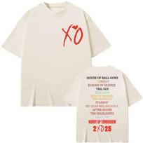 Rapper The Weeknd Tour 2025 Tshirt Music Album Merch T Shirts Mens Womens Y2k Clothing Fashion Hip Hop Tshirts Streetwear S