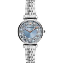 Emporio Armani Gianni T-Bar Mėlynas Metalinis Sidabrinis Moteriškas Kvarcinis Laikrodis AR11594 mėlyna