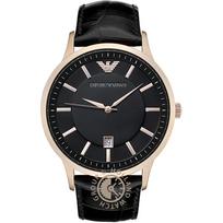 Emporio Armani Renato Juodo Odos Vyriškas Kvarcinis Laikrodis AR2425 juoda