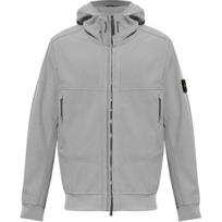 Stone Island FW24 Soft-Shell serijos ženklelis Vėjui atsparus Vandeniui atsparus Kvėpuojantis Su gobtuvu Užtrauktuku Ilgomis rankovėmis Rudens Žiemos striukė Unisex striukė 8115Q0322-V0060 S