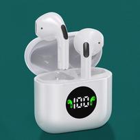 Pro4 TWS Bluetooth ausinės LED skaitmeninis ekranas Ausinės HiFi belaidės ausinės Sportinės muzikos ausinės balta