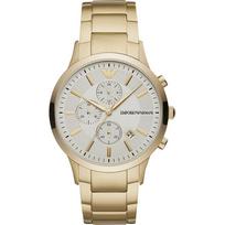 Emporio Armani Renato Smėlio spalvos Auksinis Metalinis Vyriškas Kvarcinis Chronografas AR11332 smėlis