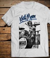 Keith Moon Sunki Medvilnė Balta Visi Unisex Marškinėliai Unisex T-Shirt S