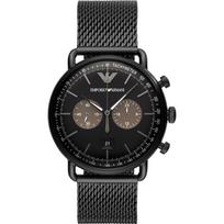 Emporio Armani Aviator Juodo Metalo Vyriškas Kvarcinis Laikrodis AR11142 juoda