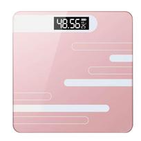 Vonios kambario korpuso grindų svarstyklės Stiklas Išmaniosios elektroninės svarstyklės USB įkrovimas LCD monitorius Svoris Skaitmeninės svarstyklės USB Line Style rožinė
