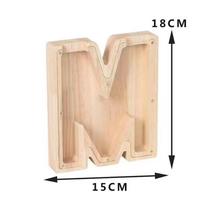 Medinės raidės Piggy Bank beige
