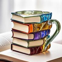 Tapybos Knygos Puodelis 3D Sukrautos Knygos Kavos Puodelis 300ml Unikalus Skaitymo Atmosferos Puodelis Literatūrinė Kolekcija Dovanos Knygų Mėgėjams resin material