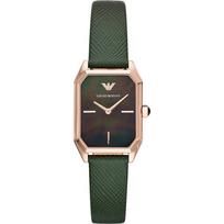 Emporio Armani Gioia Perlamutrinis Žalias Odinis Moteriškas Kvarcinis Analoginis Laikrodis AR11149 perlamutro spalvos