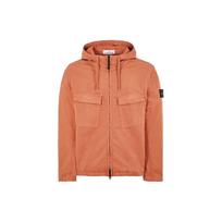 Stone Island SS24 Supima medvilnės twill tempimo laisvalaikio vienspalvis užtrauktuku su gobtuvu ilgomis rankovėmis striukė Vyriškos striukės Oranžinė 801542610-V0013 M