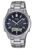 CASIO LINEAGE LCW-M100TSE-1AJF Saulės energija maitinamas radijo bangomis valdomas vyriškas laikrodis Safyro stiklas Sidabrinis