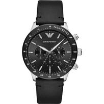 Emporio Armani Mario Juodo Odos Vyriškas Chronografo Kvarcinis Laikrodis AR11243 juoda