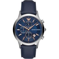 Emporio Armani Istorinė Kolekcija Mėlynos Odos Vyriškas Kvarcinis Chronografas AR11216 mėlyna
