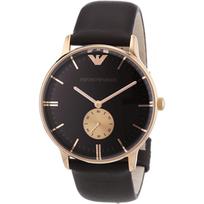 Emporio Armani Gianni Large Black Brown Leather Men's Quartz Watch AR0383 juoda