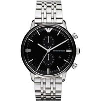 Emporio Armani Gianni XLarge Juodas Sidabrinis Nerūdijančio Plieno Apyrankė Vyriškas Kvarcinis Chronografas AR0389 juoda