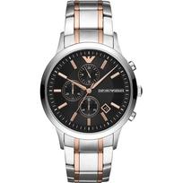 Emporio Armani Istorinė Kolekcija Juodo Metalo Dvispalvis Rožinis Vyriškas Kvarcinis Chronografas Žiūrėti AR11165 juoda