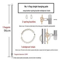 Outdoor Telescopic Flagpole Kit with Windproof Chain