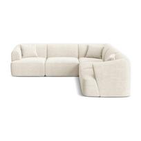 Smėlio spalvos kampinė sofa iš kordinio velveto Campi – Cosmopolitan Design