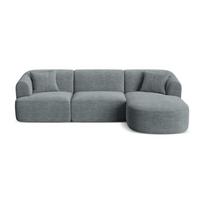 Tamsiai pilkos spalvos kampinė sofa iš kordinio velveto (su dešiniuoju kampu/su gultu) Campi – Cosmopolitan Design