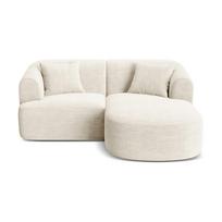 Smėlio spalvos kampinė sofa iš kordinio velveto (su dešiniuoju kampu/su gultu) Campi – Cosmopolitan Design
