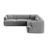Šviesiai pilkos spalvos kampinė sofa iš velveto Campi – Cosmopolitan Design