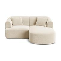 Smėlio spalvos kampinė sofa iš velveto (su dešiniuoju kampu/su gultu) Campi – Cosmopolitan Design