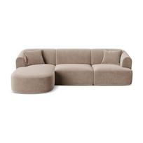 Šviesiai rudos spalvos kampinė sofa iš velveto (su kairiuoju kampu/su gultu) Campi – Cosmopolitan Design