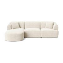 Smėlio spalvos kampinė sofa iš kordinio velveto (su kairiuoju kampu/su gultu) Campi – Cosmopolitan Design