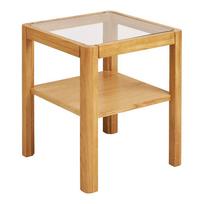 Šoninis stalas su stikliniu stalviršiu 40x40 cm Lourmarin – House Nordic