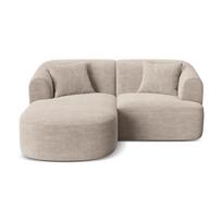 Šviesiai rudos spalvos kampinė sofa iš kordinio velveto (su kairiuoju kampu/su gultu) Campi – Cosmopolitan Design