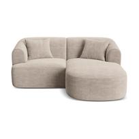 Šviesiai rudos spalvos kampinė sofa iš kordinio velveto (su dešiniuoju kampu/su gultu) Campi – Cosmopolitan Design