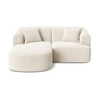 Smėlio spalvos kampinė sofa iš kordinio velveto (su kairiuoju kampu/su gultu) Campi – Cosmopolitan Design