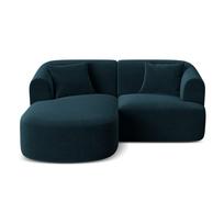 Smaragdinės spalvos kampinė sofa iš velveto (su kairiuoju kampu/su gultu) Campi – Cosmopolitan Design