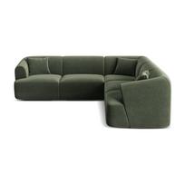 Žalios spalvos kampinė sofa iš velveto Campi – Cosmopolitan Design