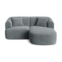 Tamsiai pilkos spalvos kampinė sofa iš kordinio velveto (su dešiniuoju kampu/su gultu) Campi – Cosmopolitan Design