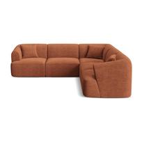 Terakotos spalvos kampinė sofa iš kordinio velveto Campi – Cosmopolitan Design