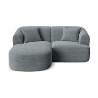 Tamsiai pilkos spalvos kampinė sofa iš kordinio velveto (su kairiuoju kampu/su gultu) Campi – Cosmopolitan Design