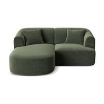 Žalios spalvos kampinė sofa iš velveto (su kairiuoju kampu/su gultu) Campi – Cosmopolitan Design