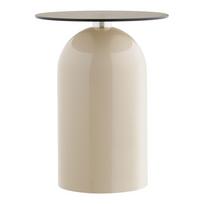 Apvalios formos šoninis stalas su stikliniu stalviršiu ø 40 cm Ravello – House Nordic
