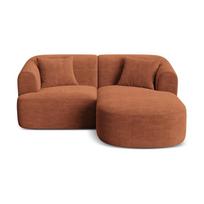 Terakotos spalvos kampinė sofa iš kordinio velveto (su dešiniuoju kampu/su gultu) Campi – Cosmopolitan Design