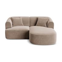 Šviesiai rudos spalvos kampinė sofa iš velveto (su dešiniuoju kampu/su gultu) Campi – Cosmopolitan Design